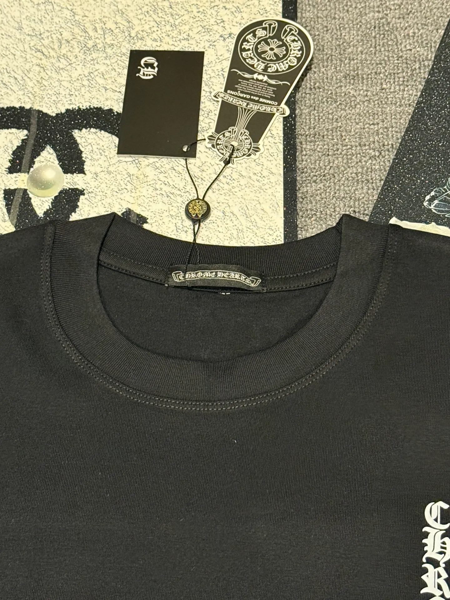 （ ） :YH 003 CH LOGO 1:1 Same Style 32 Breathable 1x 1 oversize 1:1 :White Black Size:S-XL